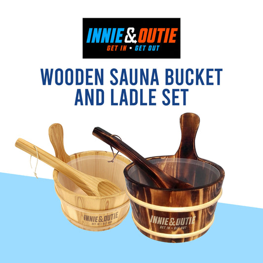 Wooden Sauna Bucket and Ladle Set
