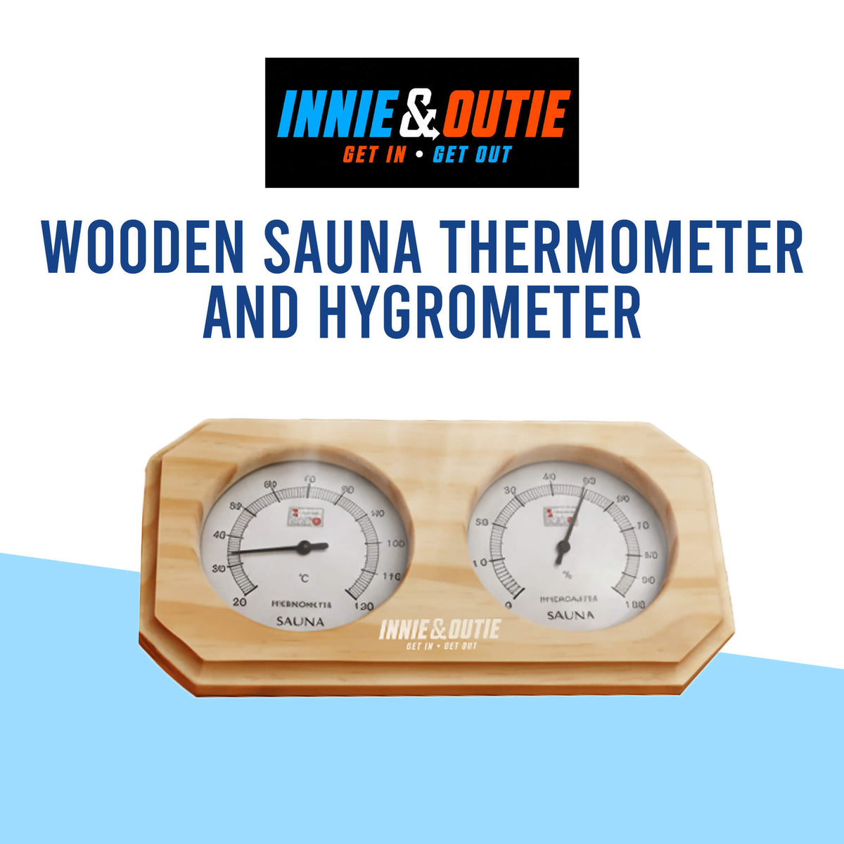 Wooden Sauna Thermometer and Hygrometer